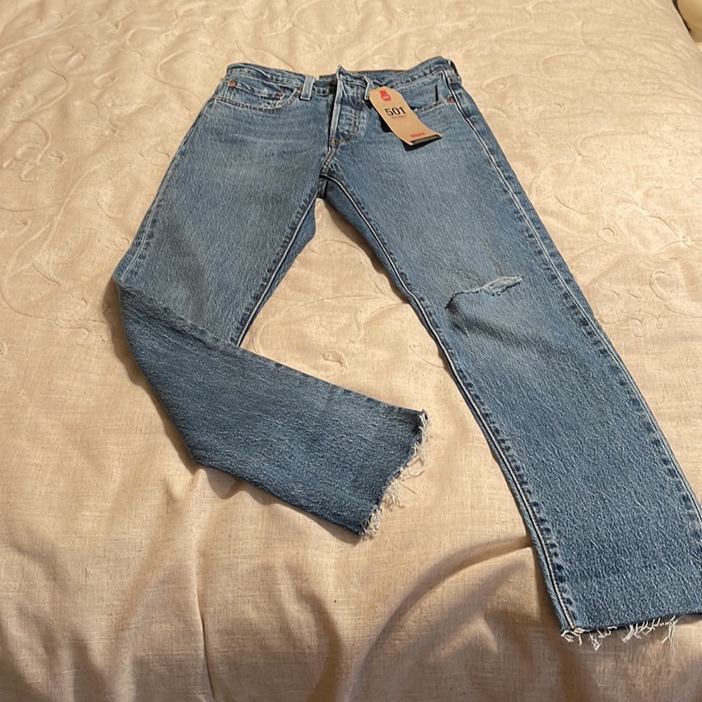 LEVI 501 Skinny high rise button fly waterless jeans